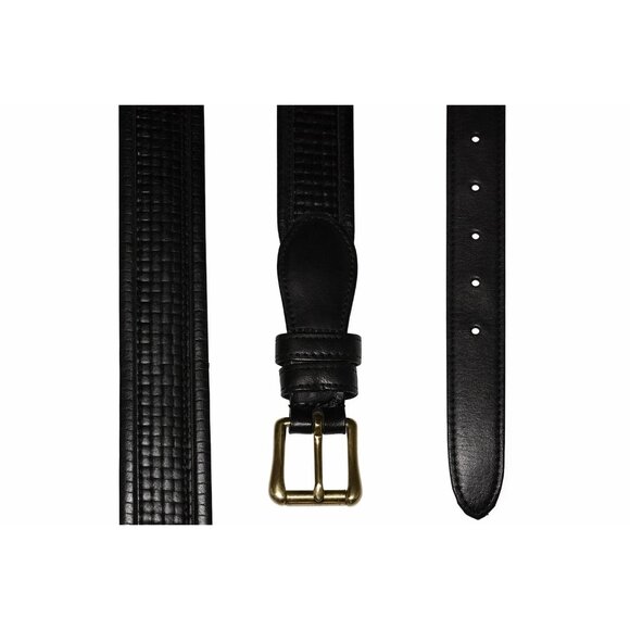 Coach Accessories - Coach Leather Designer Belt 3855 Black Basket Weave Brass Buckle, 42" / 105 CM